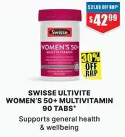Chemist Warehouse Swisse Ultivite Women's 50+ Multivitamin offer