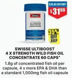 Chemist Warehouse Swisse Ultiboost 4 x Strength Wild Fish Oil Concentrate offer