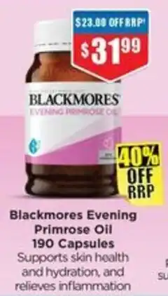 Chemist Warehouse Blackmores Evening Primrose Oil offer