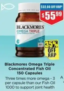 Chemist Warehouse Blackmores Omega Triple Concentrated Fish Oil offer