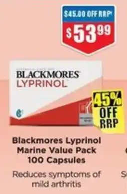 Chemist Warehouse Blackmores Lyprinol Marine Value Pack offer