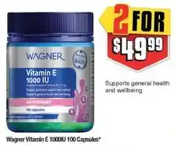Chemist Warehouse Wagner Vitamin E 1000IU 100 Capsules offer