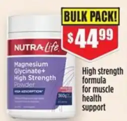Chemist Warehouse NutraLife Magnesium Glycinate+ High Strength Powder offer