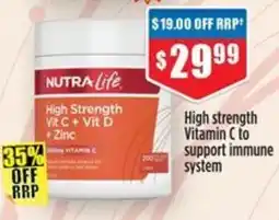 Chemist Warehouse Nutra Life High Strength Vit C + Vit D + Zinc offer