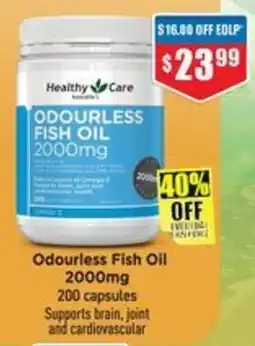 Chemist Warehouse Healthy Care Odourless Fish Oil offer