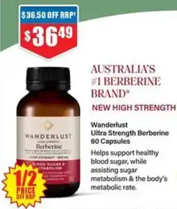Chemist Warehouse Wanderlust Berberine offer