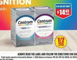 Chemist Warehouse Centrum For Men or Women 50+ offer