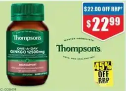 Chemist Warehouse Thompson's One-A-Day Ginkgo 12500mg offer