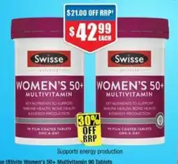 Chemist Warehouse Swisse Ultivite Women's 50+ Multivitamin offer