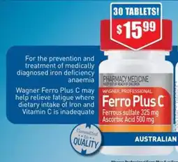 Chemist Warehouse Wagner Ferro Plus C offer