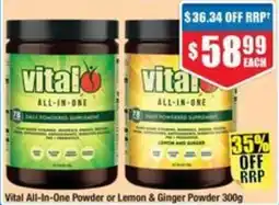 Chemist Warehouse Vital All-In-One Powder or lemon & Ginger Powder offer