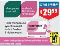 Chemist Warehouse Remifemin 200 Tablets offer