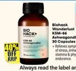 Chemist Warehouse Bio Hack+ Wanderlust NMN 500 High Strength offer