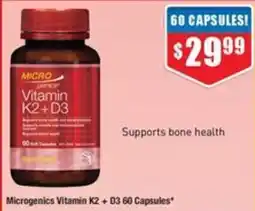 Chemist Warehouse Microgenics Vitamin K2 + D3 offer