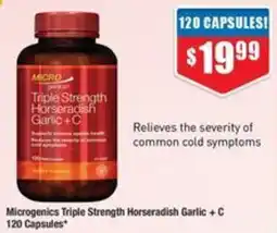 Chemist Warehouse Microgenics Triple Strength Horseradish Garlic + C offer
