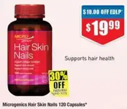 Chemist Warehouse Microgenics Hair Skin Nails offer