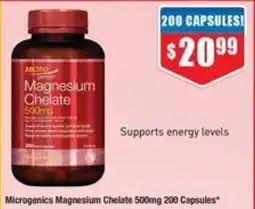 Chemist Warehouse Microgenics Magnesium Chelate 500mg offer