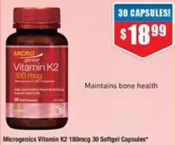 Chemist Warehouse Microgenics Vitamin K2 180mcg offer