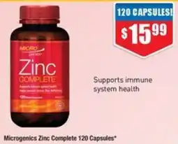 Chemist Warehouse Microgenics Zinc Complete offer