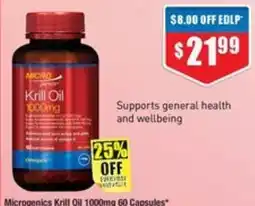 Chemist Warehouse Microgenics Krill Oil 1000mg offer
