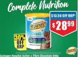 Chemist Warehouse Sustagen Hospital Active + Fibre Chocolate offer