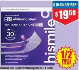 Chemist Warehouse Hismile v34 Teeth Whitening Strips offer
