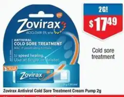 Chemist Warehouse Zovirax Antiviral Cold Sore Treatment Cream offer