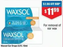 Chemist Warehouse Waxsol Ear Drops 0.5% offer