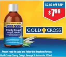 Chemist Warehouse Gold Cross Chesty Cough Senega & Ammonia offer