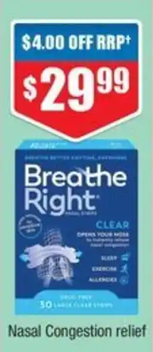 Chemist Warehouse Breathe Right Nasal Congestion relief offer