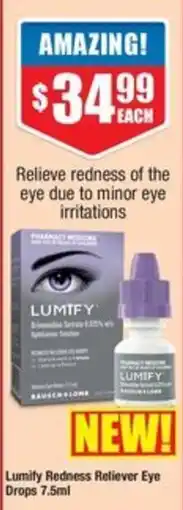 Chemist Warehouse Lumify Redness Reliever Eye Drops offer