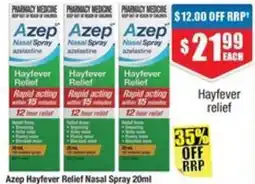Chemist Warehouse Azep Hayfever Relief Nasal Spray offer