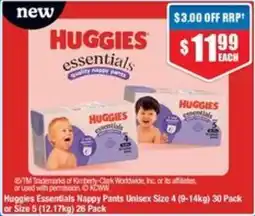 Chemist Warehouse Huggies Essentials Nappy Pants offer