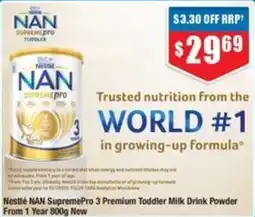 Chemist Warehouse Nestlé NAN SupremePro 3 Premium Toddler Milk Drink Powder offer