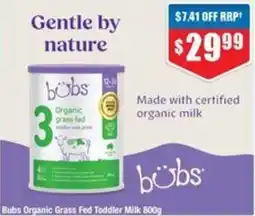 Chemist Warehouse Bubs Organic Grass Fed Toddler Milk offer