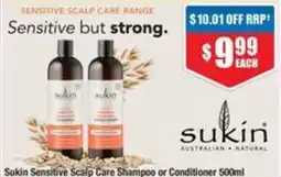 Chemist Warehouse Sukin Sensitive Scalp Care Shampoo or Conditioner offer