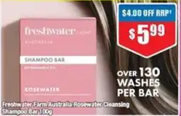 Chemist Warehouse Freshwater Farm Australia Rosewater Cleansing Shampoo Bar offer