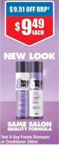 Chemist Warehouse Toni & Guy Purple Shampoo or Conditioner offer