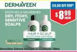Chemist Warehouse Dermaveen Hair + Scalp Soothing Oatmeal Shampoo or Conditioner offer
