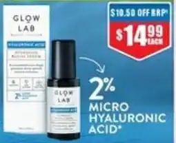 Chemist Warehouse Glow Lab 2% Micro Hyaluronic Acid offer