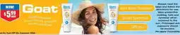 Chemist Warehouse Goat Dry Touch SPF 50+ Sunscreen offer