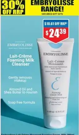 Chemist Warehouse Embryolisse Lait-Creme Foaming Milk Cleanser offer