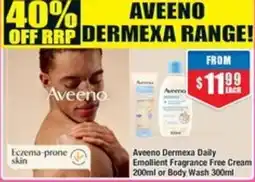 Chemist Warehouse Aveeno Dermexa Daily Emollient Fragrance Free Cream or Body Wash offer