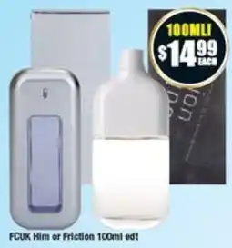 Chemist Warehouse FCUK Him or Friction 100ml edt offer
