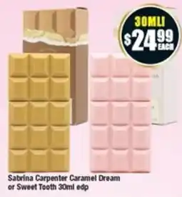 Chemist Warehouse Sabrina Carpenter Caramel Dream or Sweet Tooth 30ml edp offer