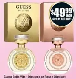 Chemist Warehouse Guess Bella Vita 100ml edp or Rosa 100ml edt offer