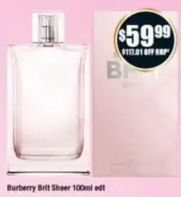 Chemist Warehouse Burberry Brit Sheer edt offer