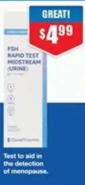 Chemist Warehouse FSH Rapid Test Midstream (Urine) offer