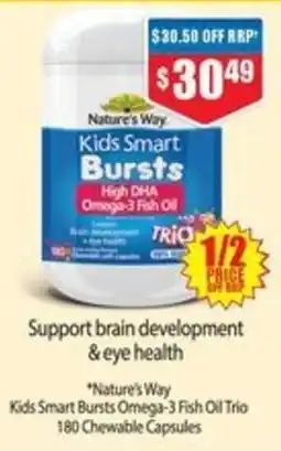 Chemist Warehouse Nature's Way Kids Smart Bursts Omega-3 Fish Oil Trio offer