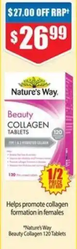 Chemist Warehouse Nature's Way Beauty Collagen Tablets offer